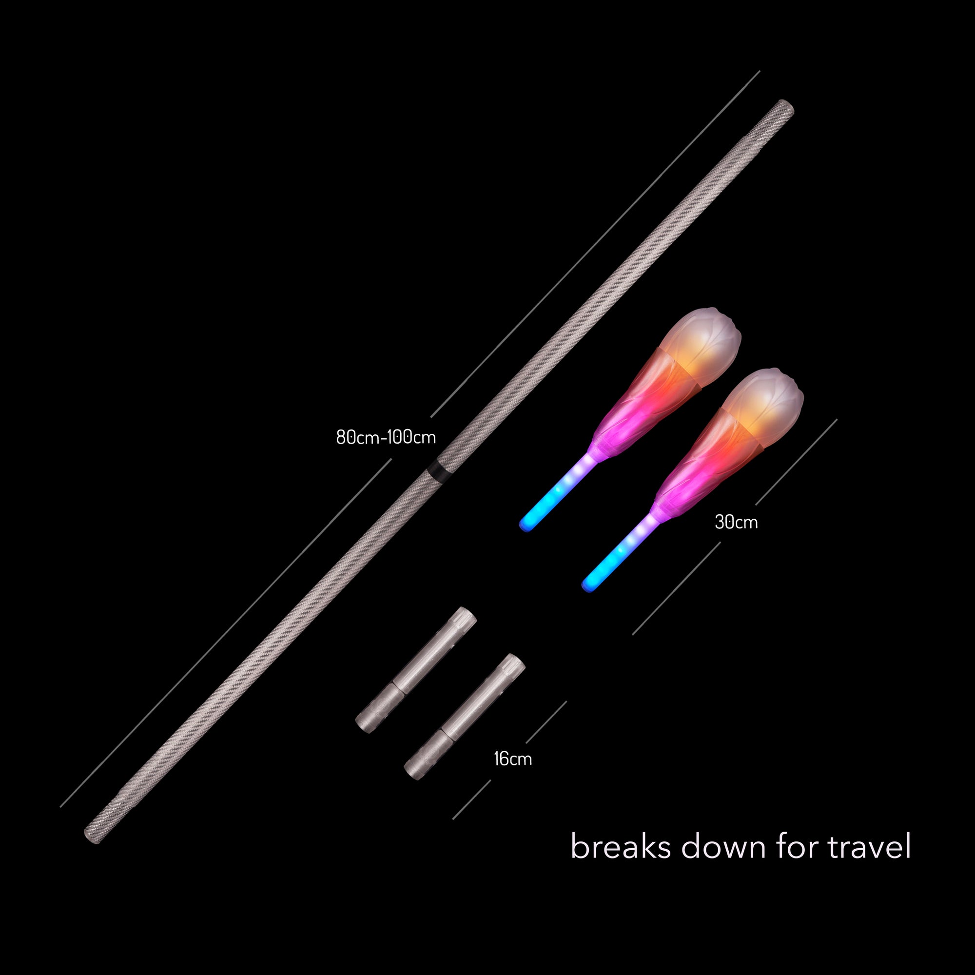 pop'n flow composite contact staff - 18mm :: full vision spoke