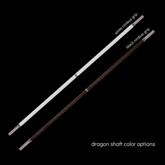 flowtoys carbon fiber dragon staff options - black and white nimbus grip