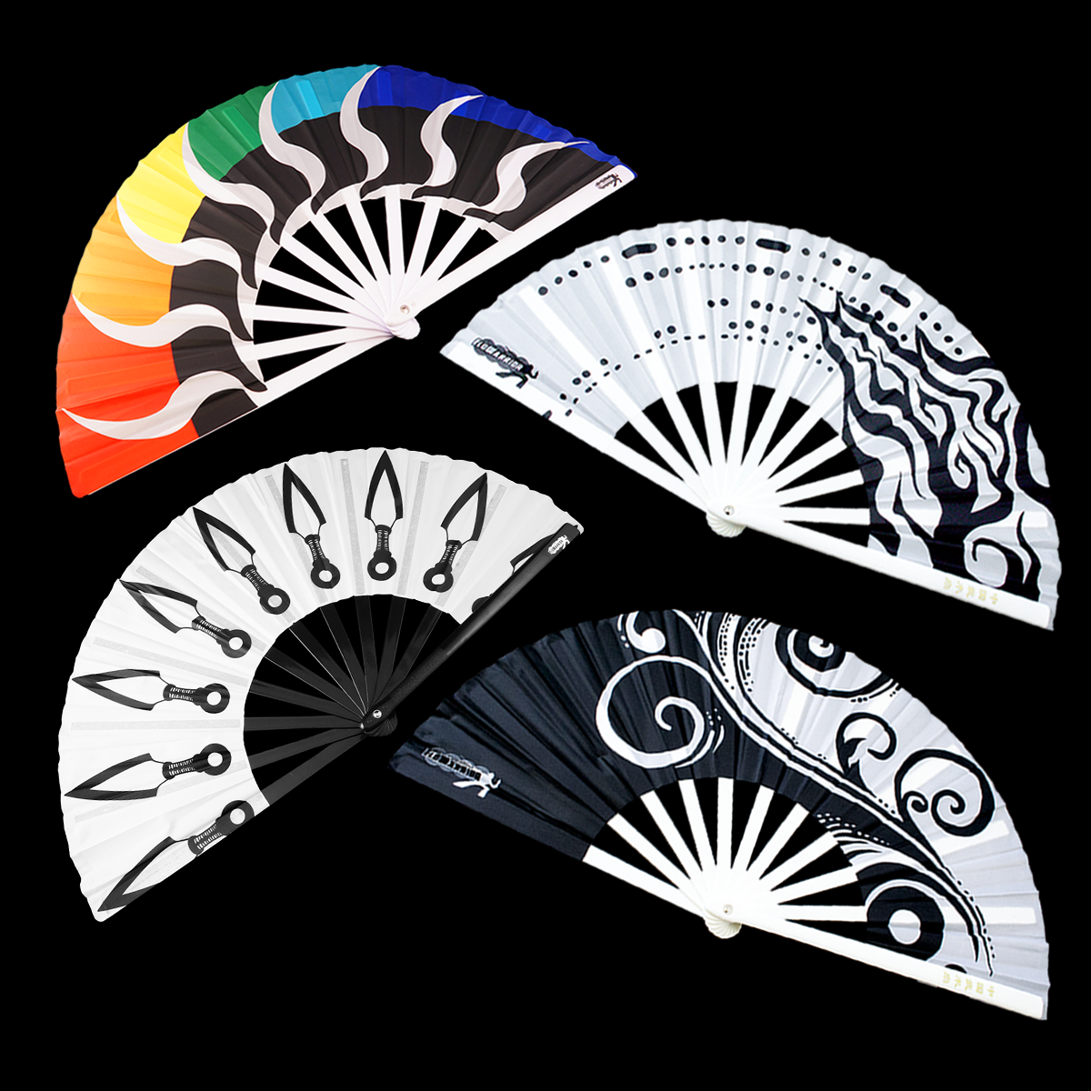 FloWarrior folding fans - flowtoys