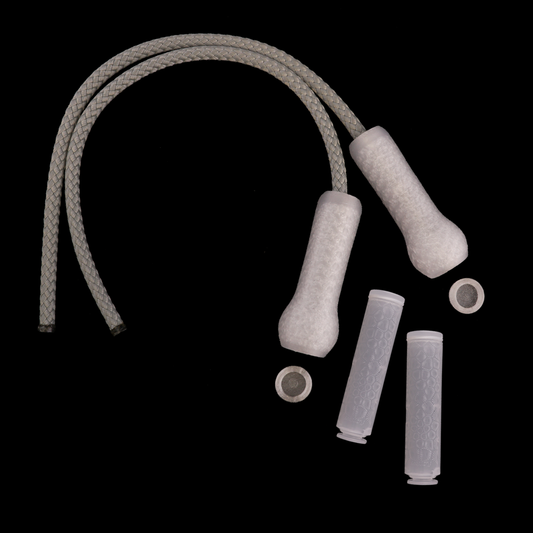 a disassembled view of lollipop pro plus poi handles without lights by Beacon Poi Mechanic for flowtoys LED poi