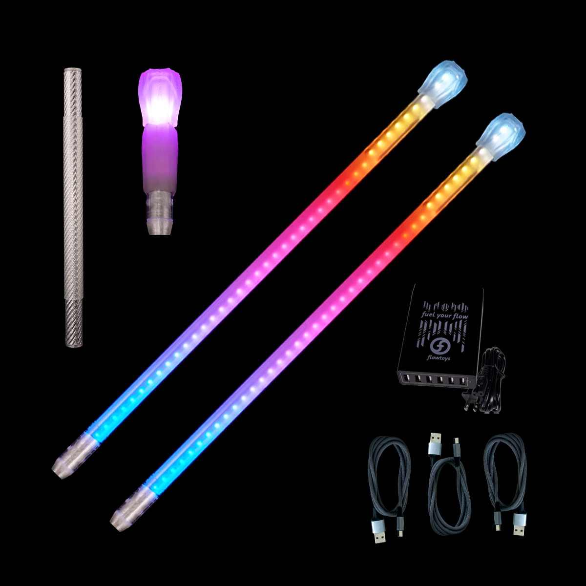 sae　フローライトセット vision martial saberstaff kit - epic modular LED glow props with