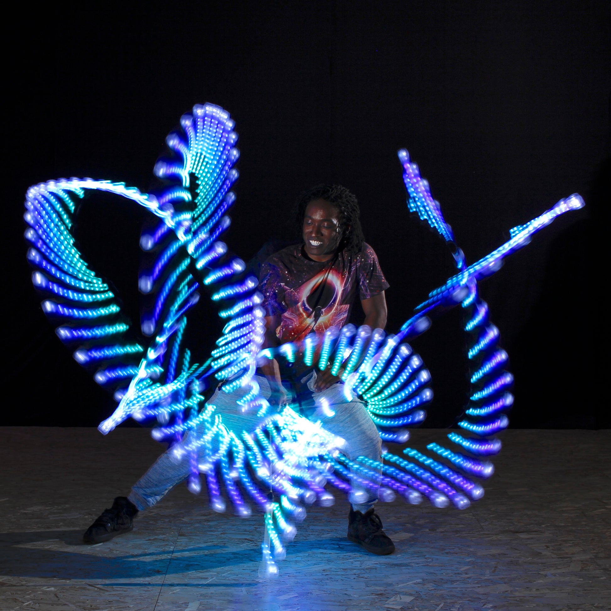 pop'n flow LED poi :: 6mm smithy - full vision spoke