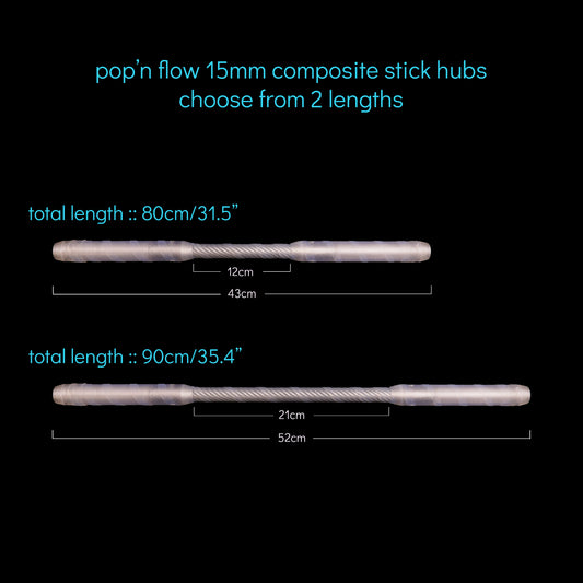flowtoys pop'n flow composite stick hubs - length options