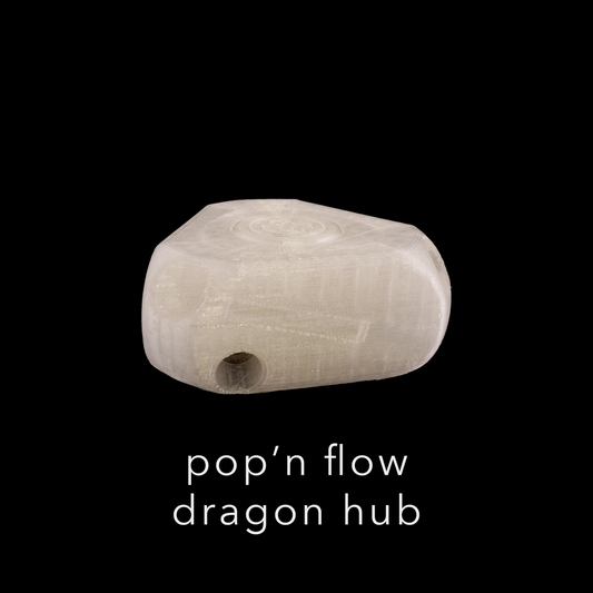 flowtoys pop'n flow dragon staff hubs - part of modular pop’n flow system where LED spokes can be used with different hubs to make poi, staff, chucks, leviwand, triads, fans & more