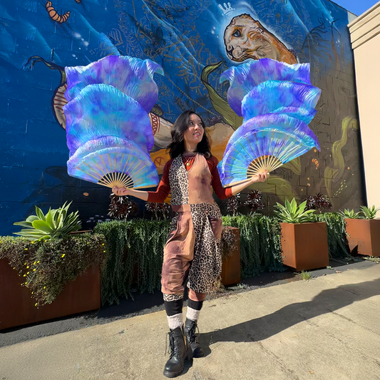 flowtoys silk fans in action - way of water