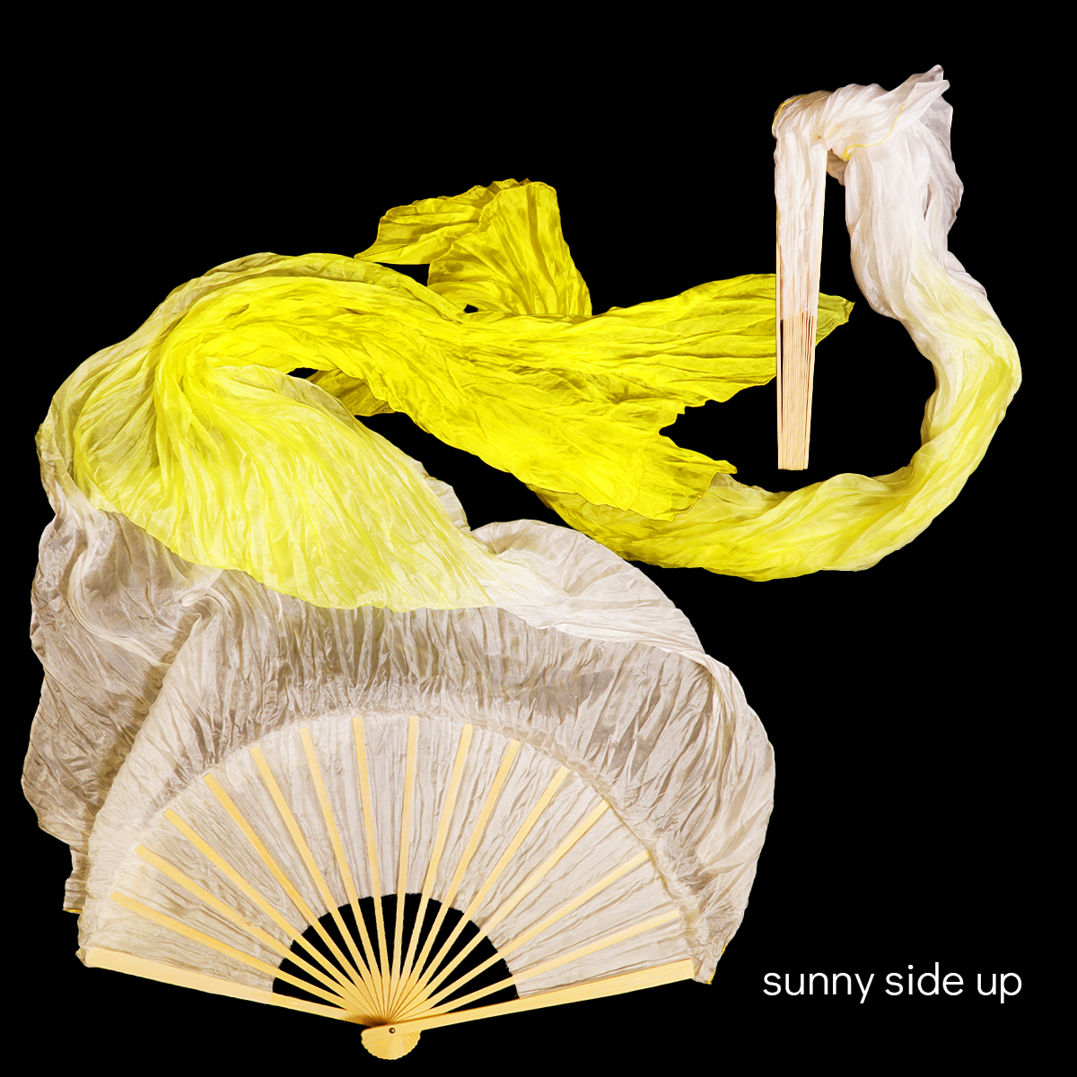 flowtoys silk fans - sunny side up (white, yellow)