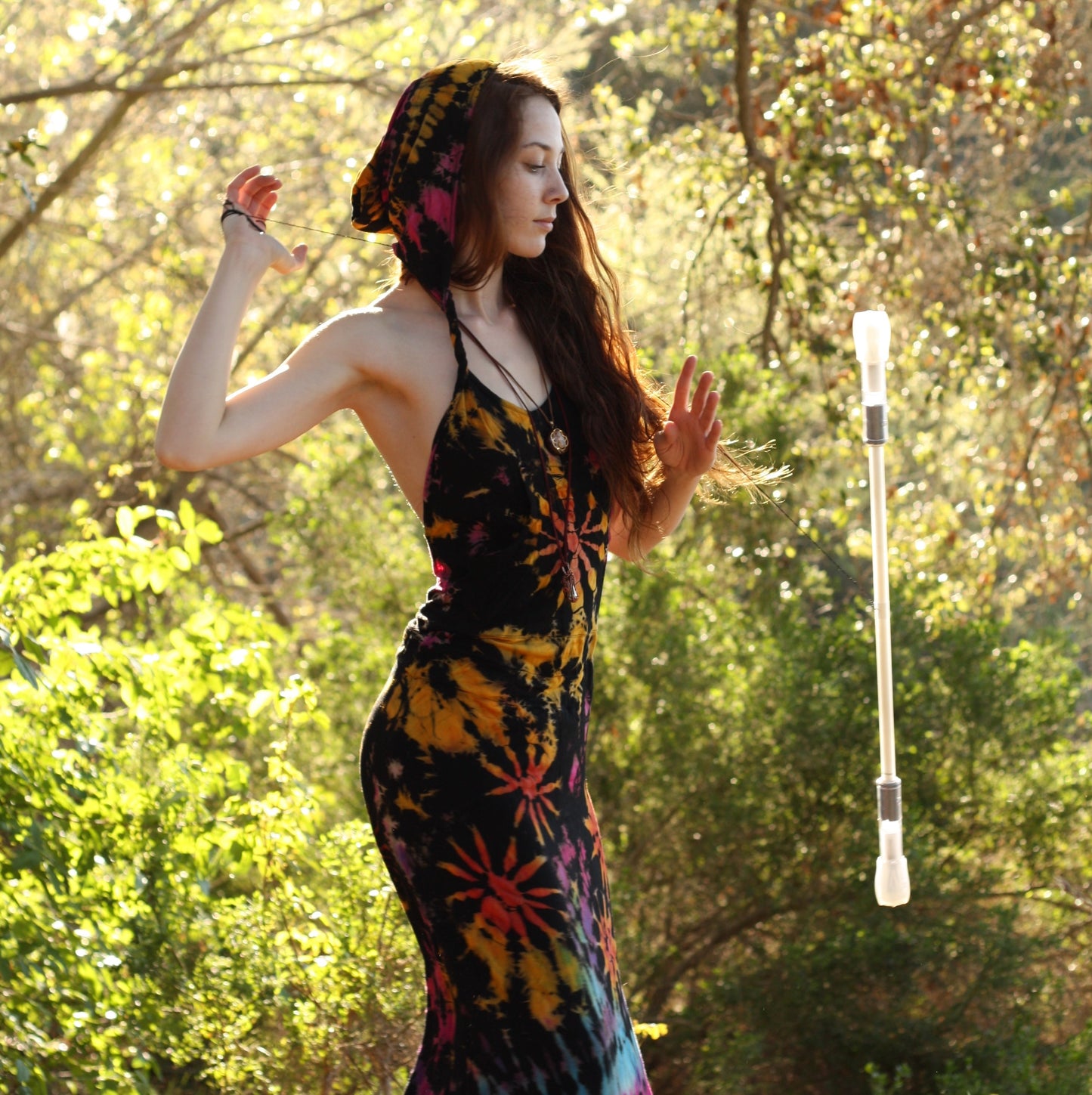 flowtoys composite contact leviwand in action :: full spectrum, fully illuminated, rechargeable, smart levitation wand with lifetime warranty