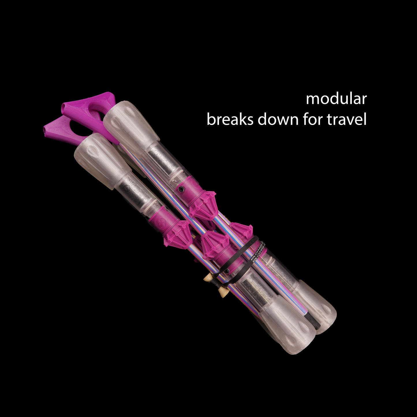 flowtoys LED triads are modular and break down for travel