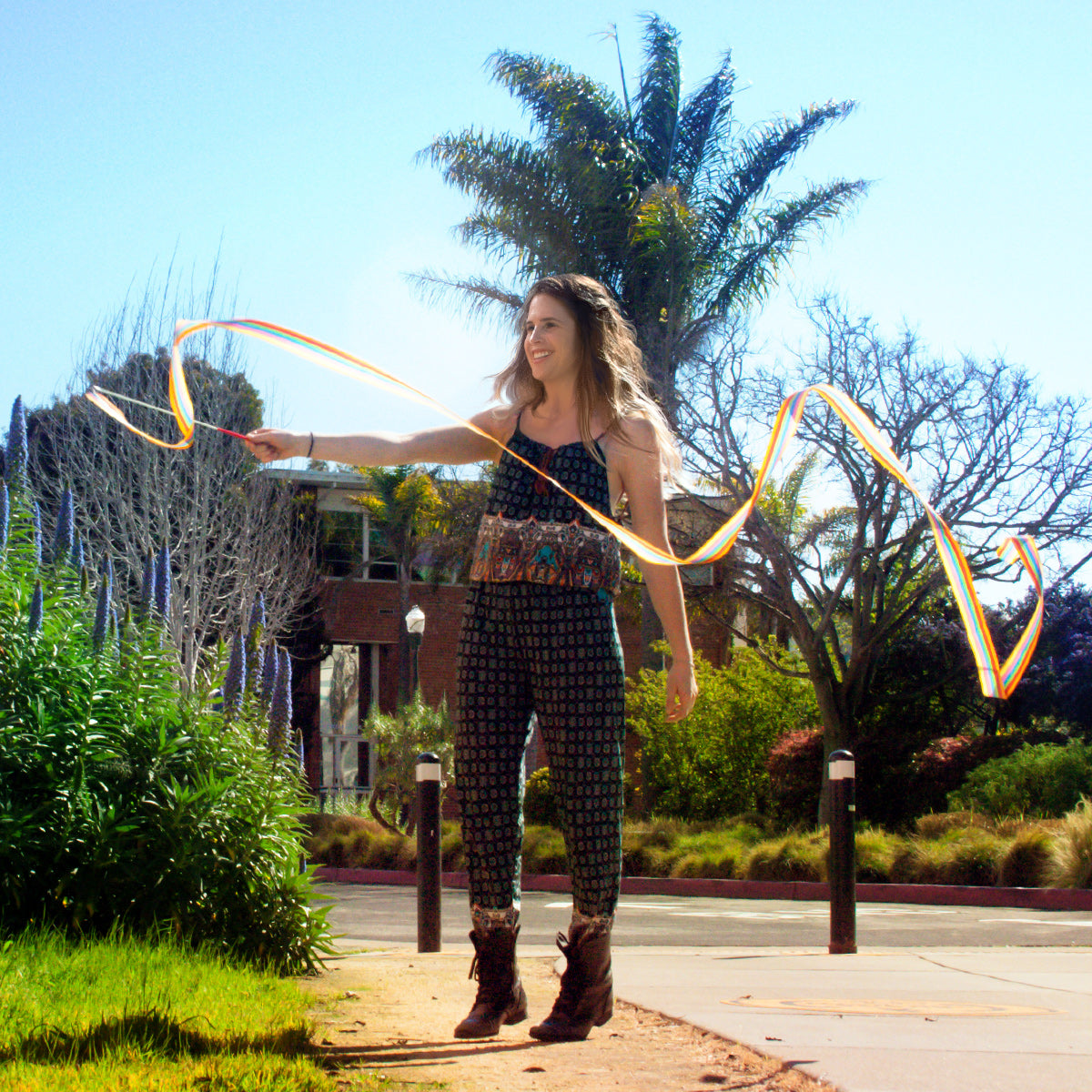 rainbow twirling ribbon