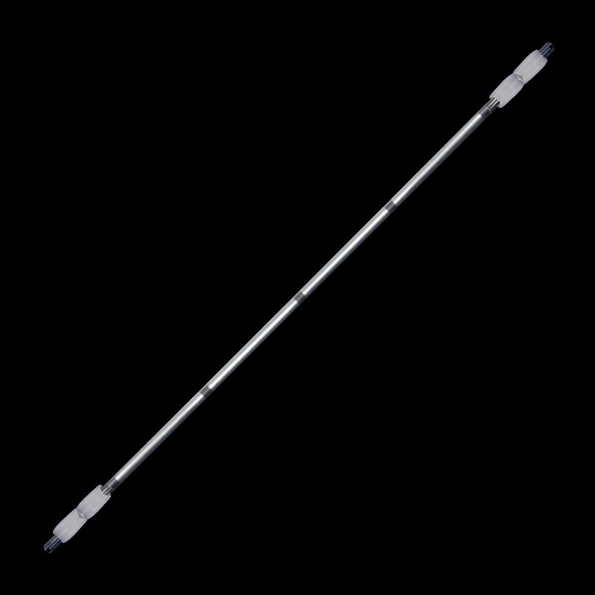 flowtoys 1-piece 4-capsule contact staff without lights, featuring polycarbonate shaft with woodcore :: modular, durable contact staff with lifetime warranty