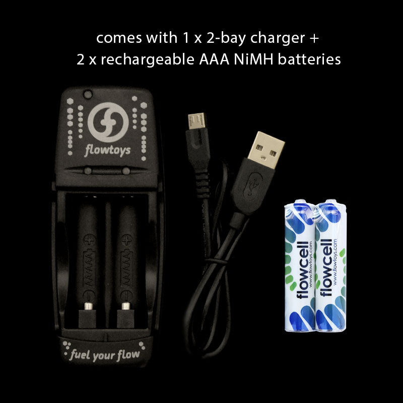 2-bay AA/AAA NiMH charger w/ AAA batteries - USB