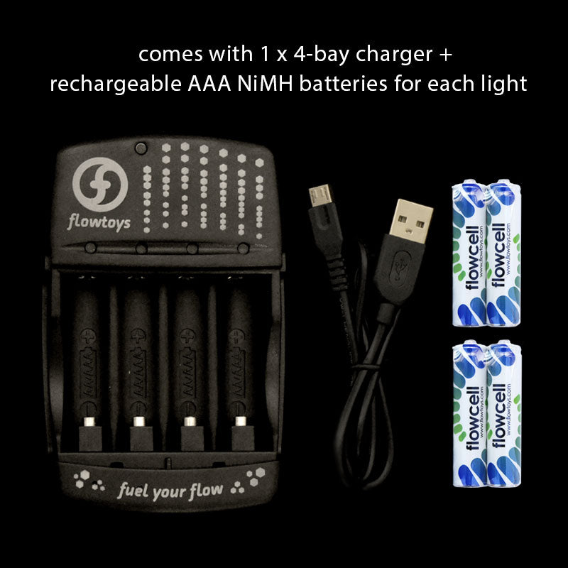 4-bay AA/AAA NiMH charger w/ AAA batteries - USB