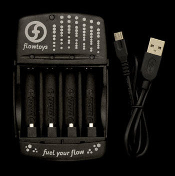 4-bay AA/AAA NiMH charger w/ AAA batteries - USB