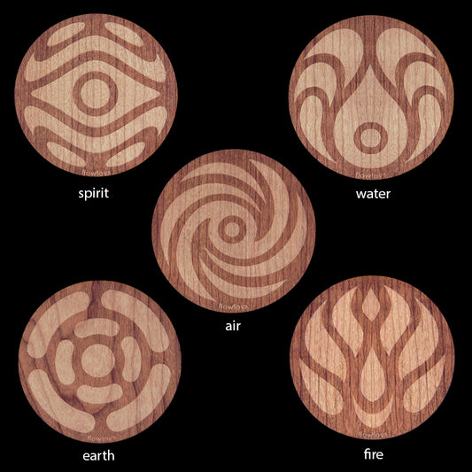 flowlight element wooden stickers