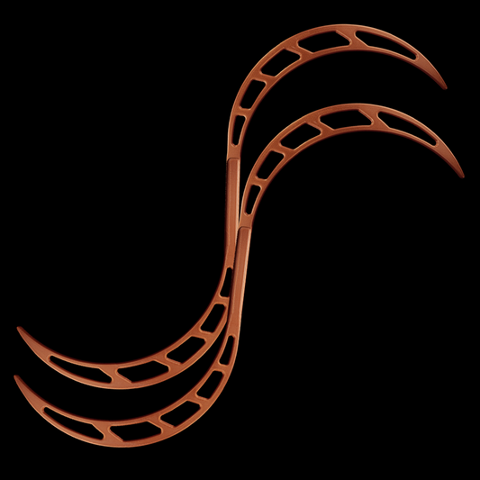 flowdna 3d-printed flowgeng buugeng in copper color on black background