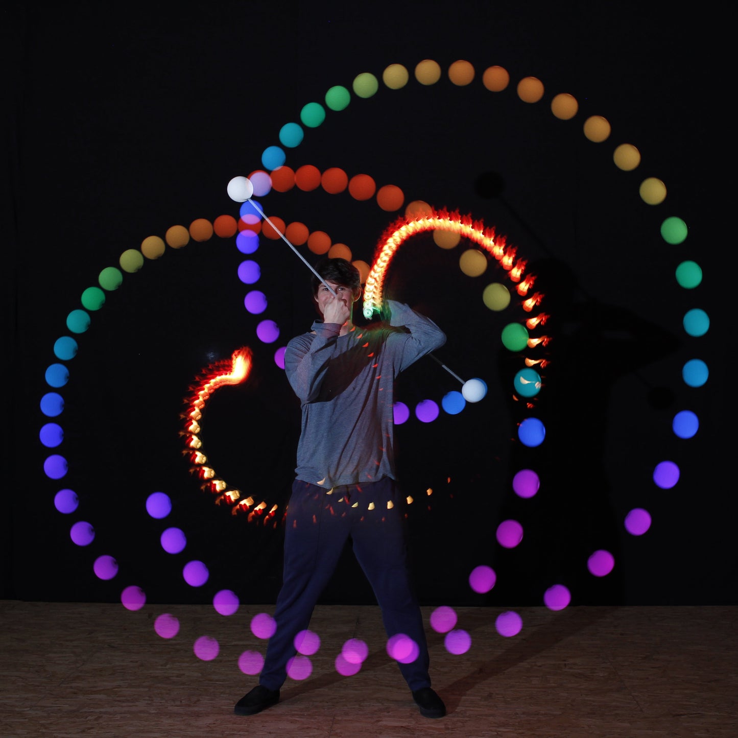 coral poi w/ capsule handles