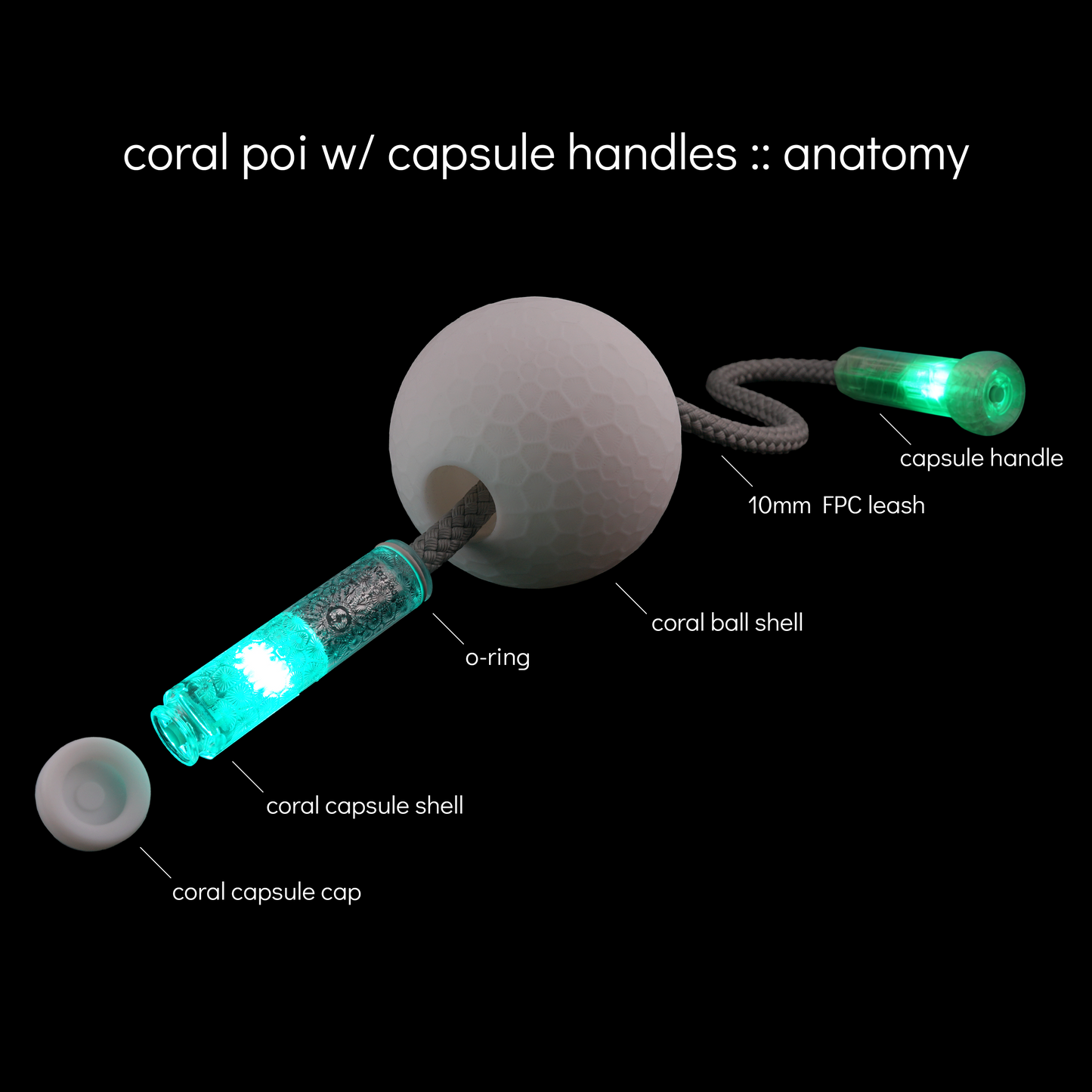coral poi w/ capsule handles