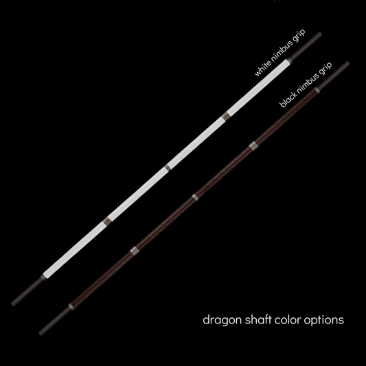 flowtoys collapsible carbon fiber dragon staff options - black and white nimbus grip