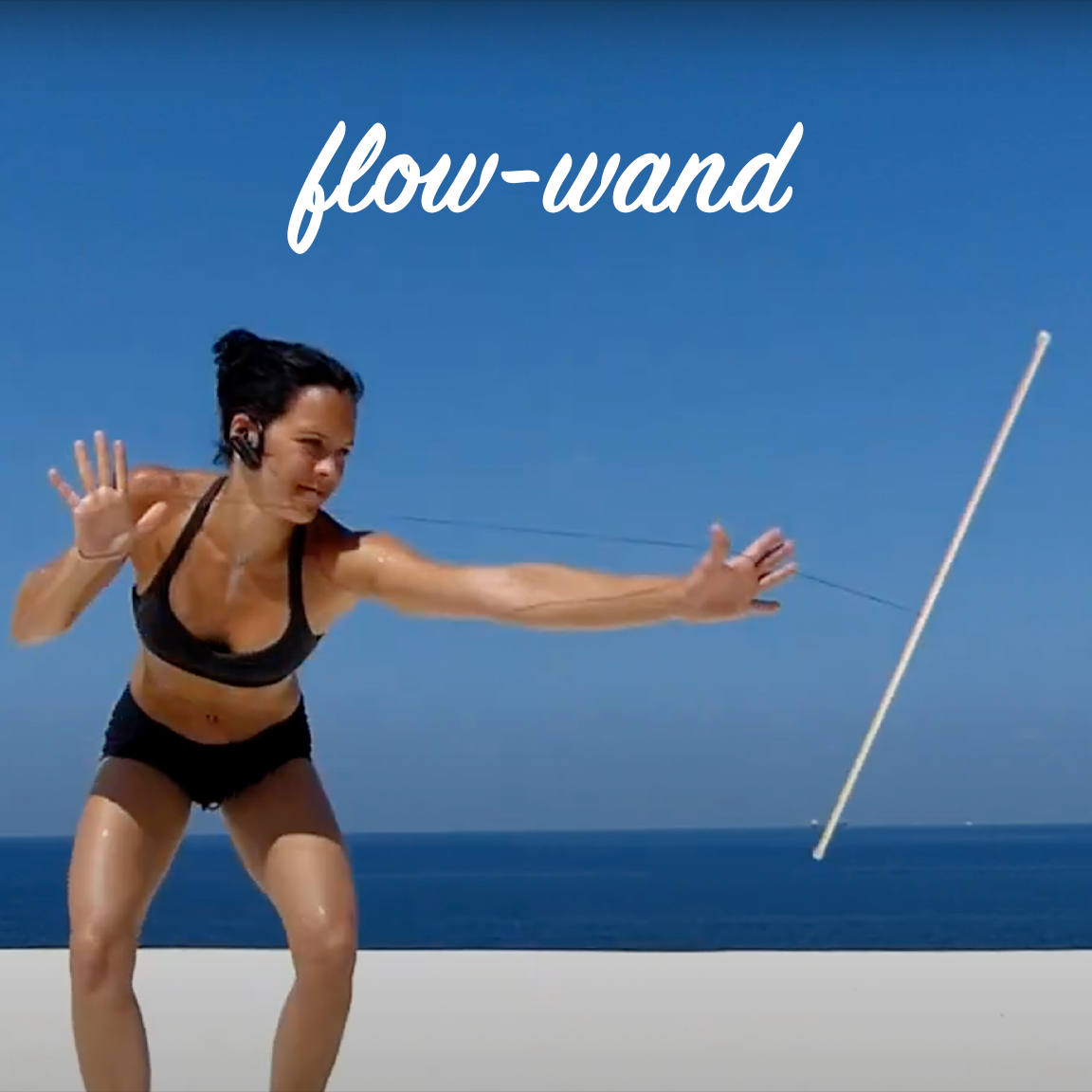 Vivian Spiral takes her flowtoys flow-wand for a spin on the beautiful island of Stromboli.