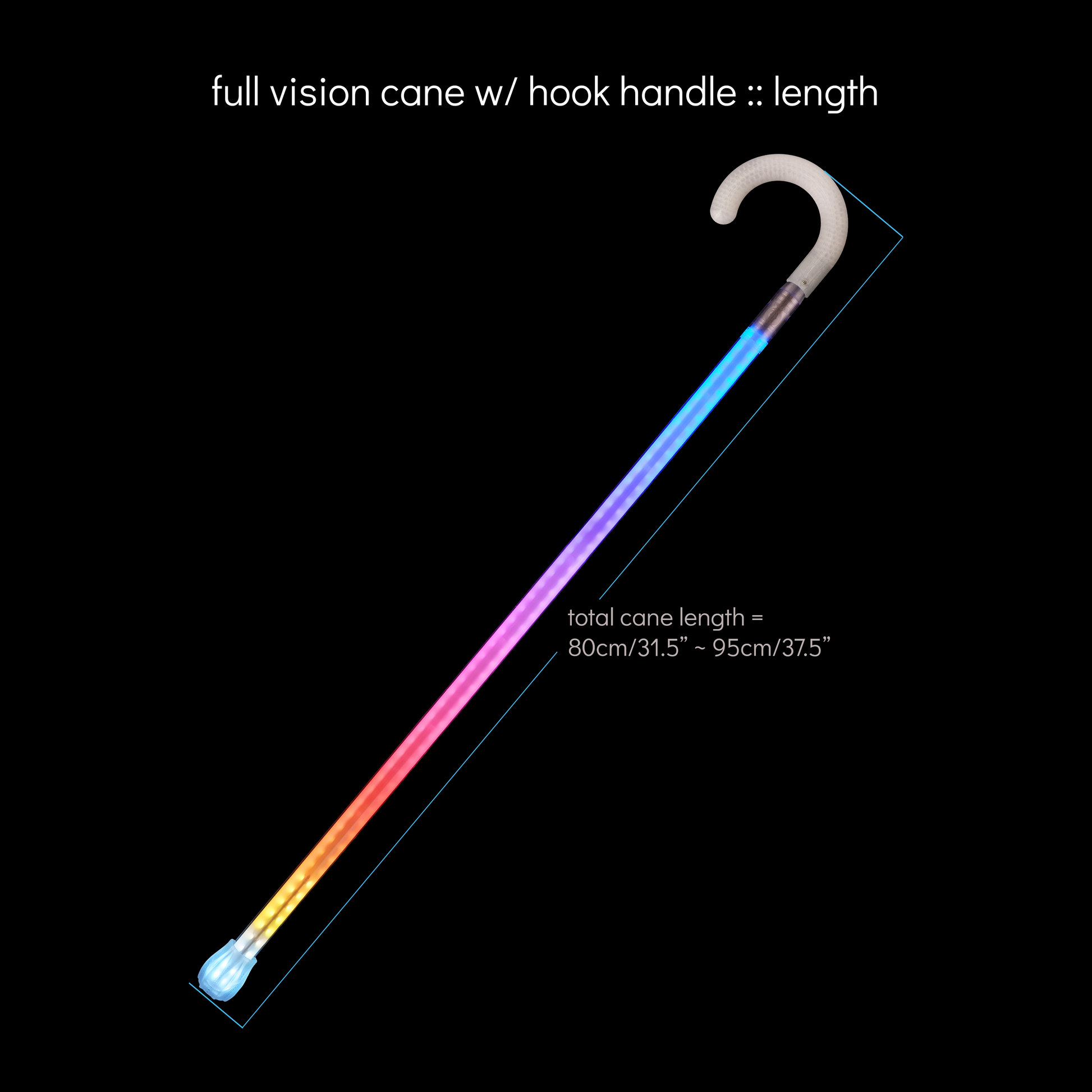 full vision cane :: hook handle