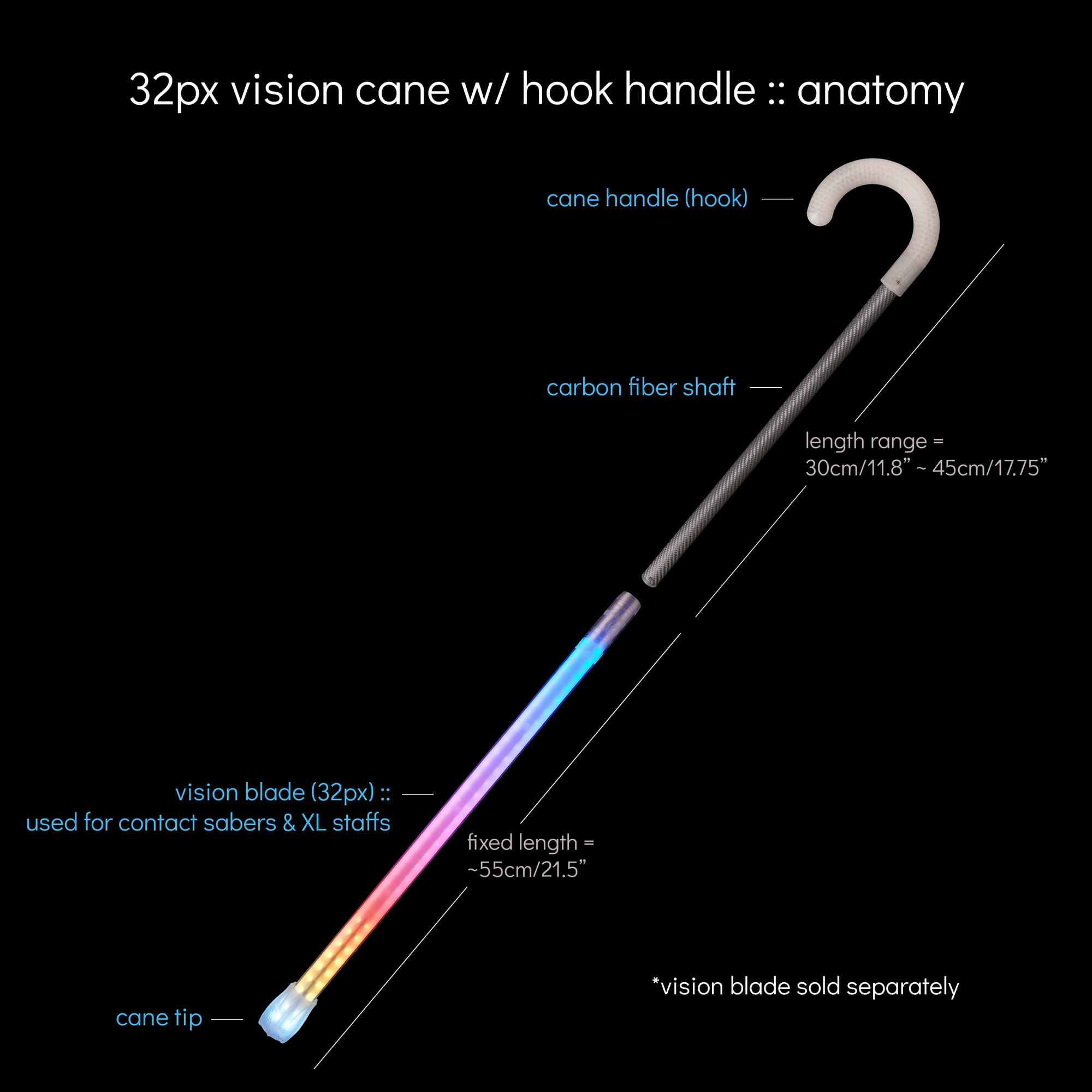 vision cane handle :: hook