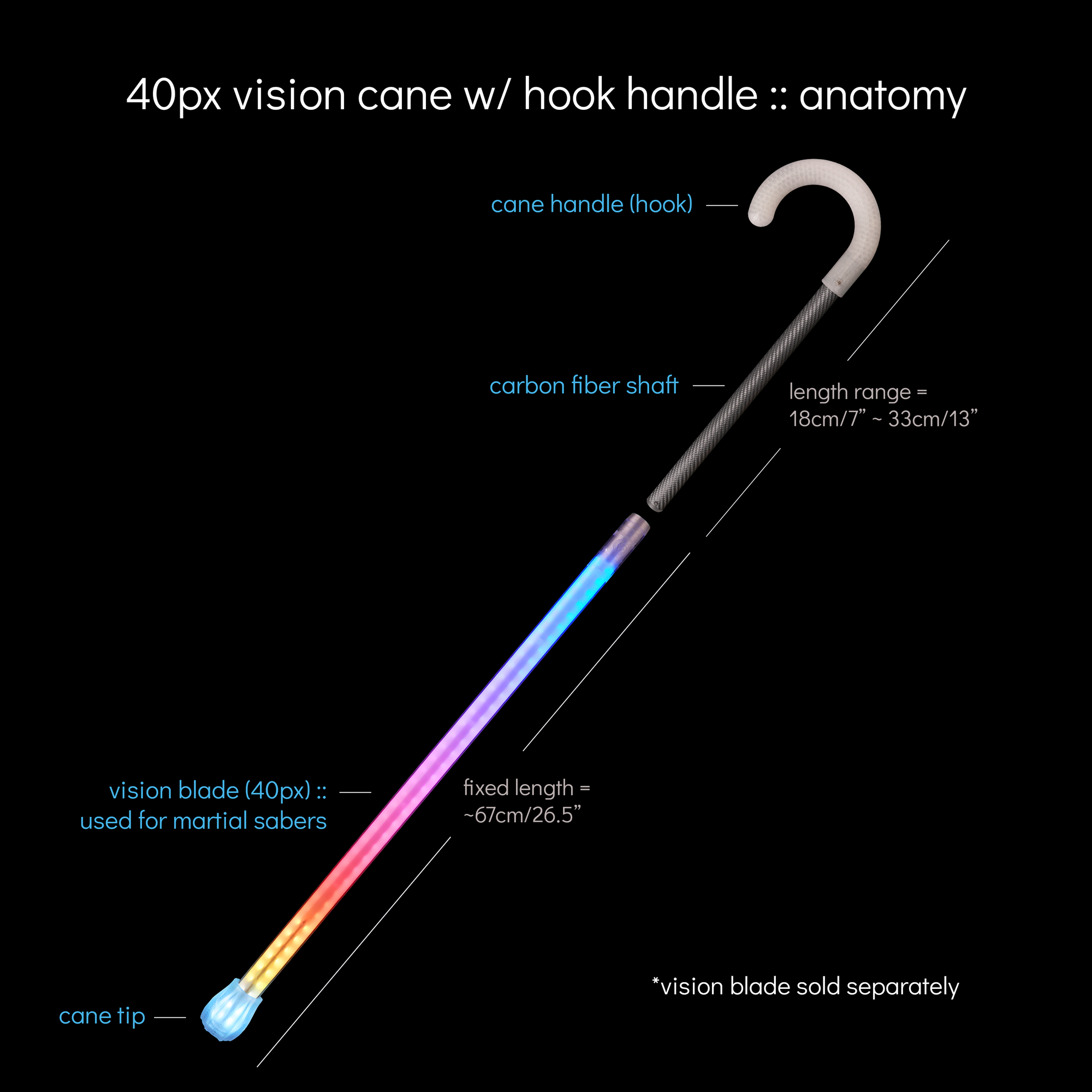 vision cane handle :: hook