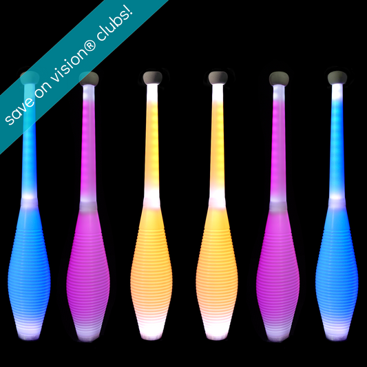 flowtoys vision clubs multipack - world's best LED juggling clubs