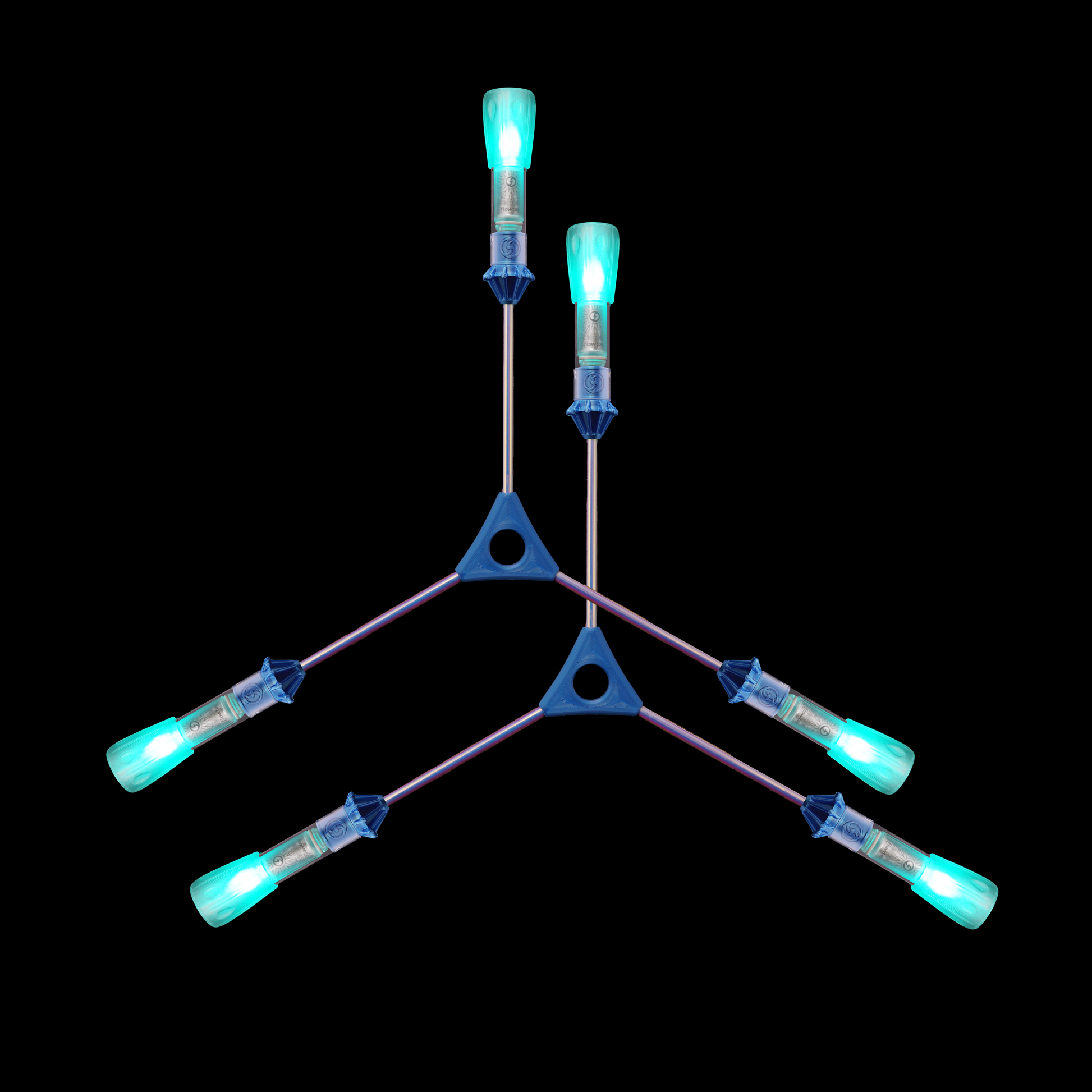 flowtoys LED triads with capsule lights :: smart, rechargeable, full spectrum LED triads with lifetime warranty