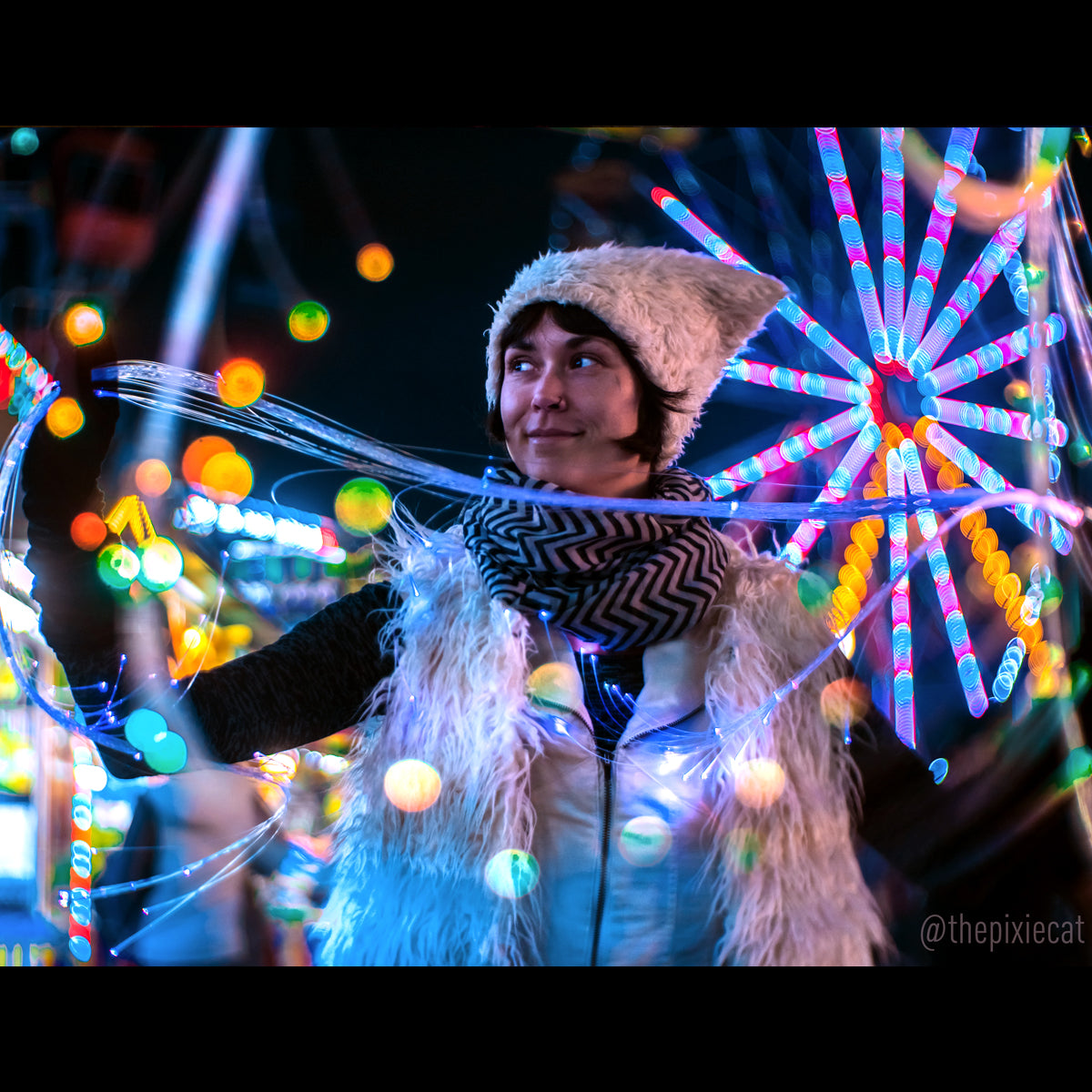 FiberFlies pixelwhip fiberoptic dance whip make for great accent holiday lighting