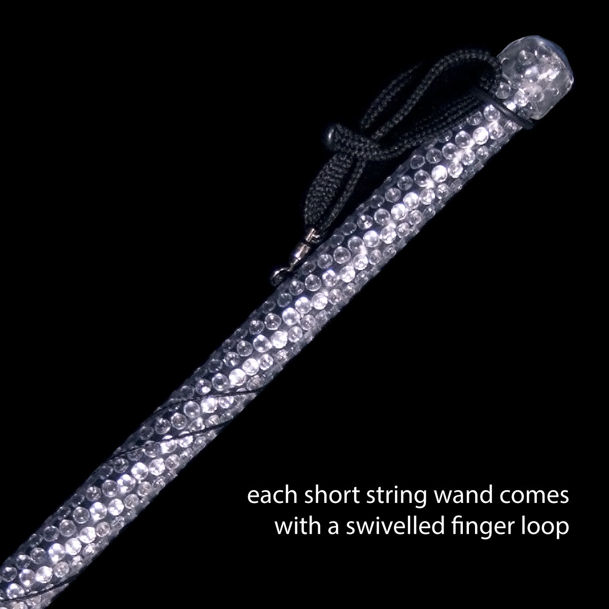 flowtoys limited edition flow-wand levitation wand swatch - diamond detail with finger loop
